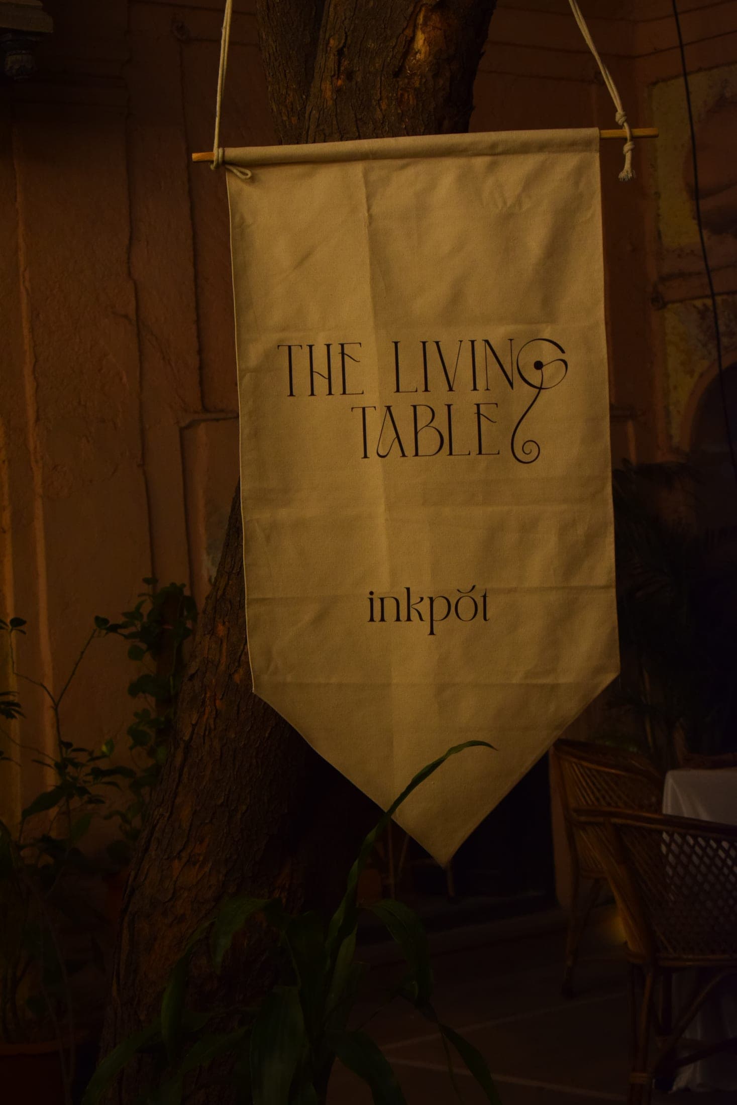 The Living Table, set for the evening