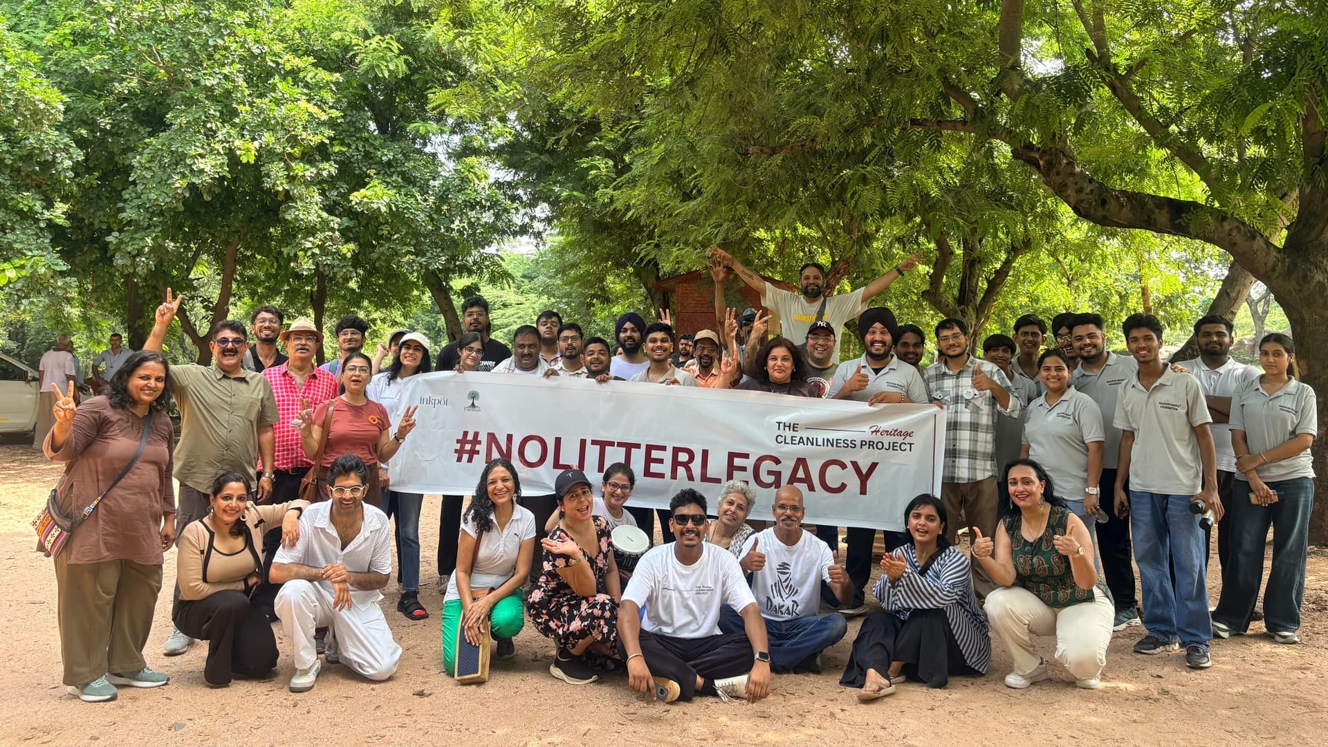 Volunteers at a Heritage Cleanliness Project drive in Delhi — panel 3, photograph 2