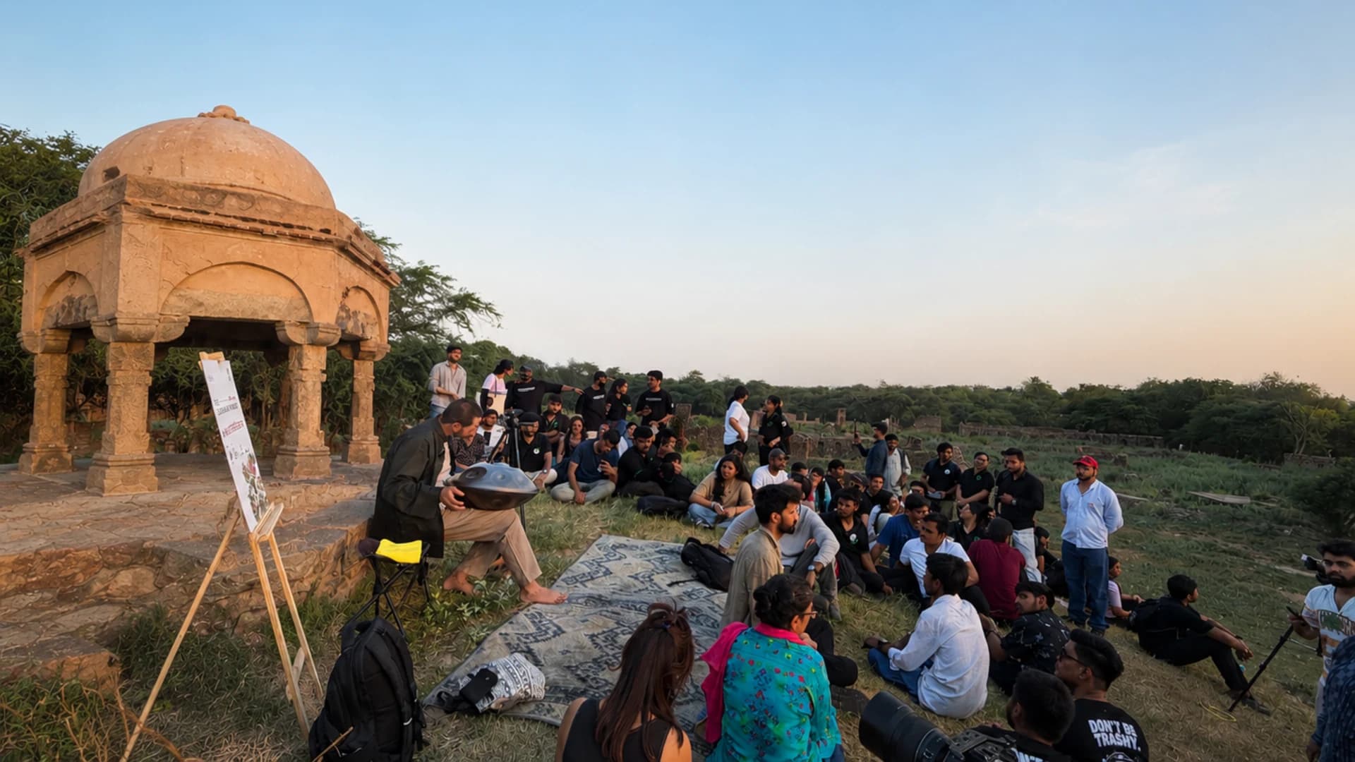 Volunteers at a Heritage Cleanliness Project drive in Delhi — panel 3, photograph 3