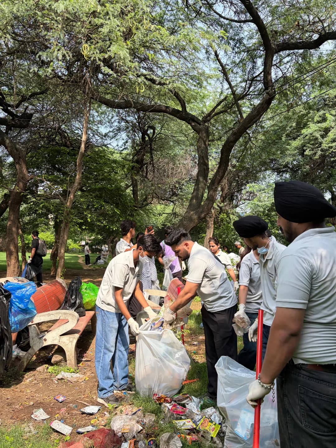Volunteers at a Heritage Cleanliness Project drive in Delhi — panel 4, photograph 1
